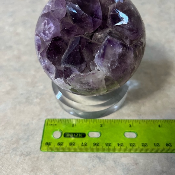 NWOT * Amethyst Rough Cut Sphere with Stand 3” - Picture 5 of 5